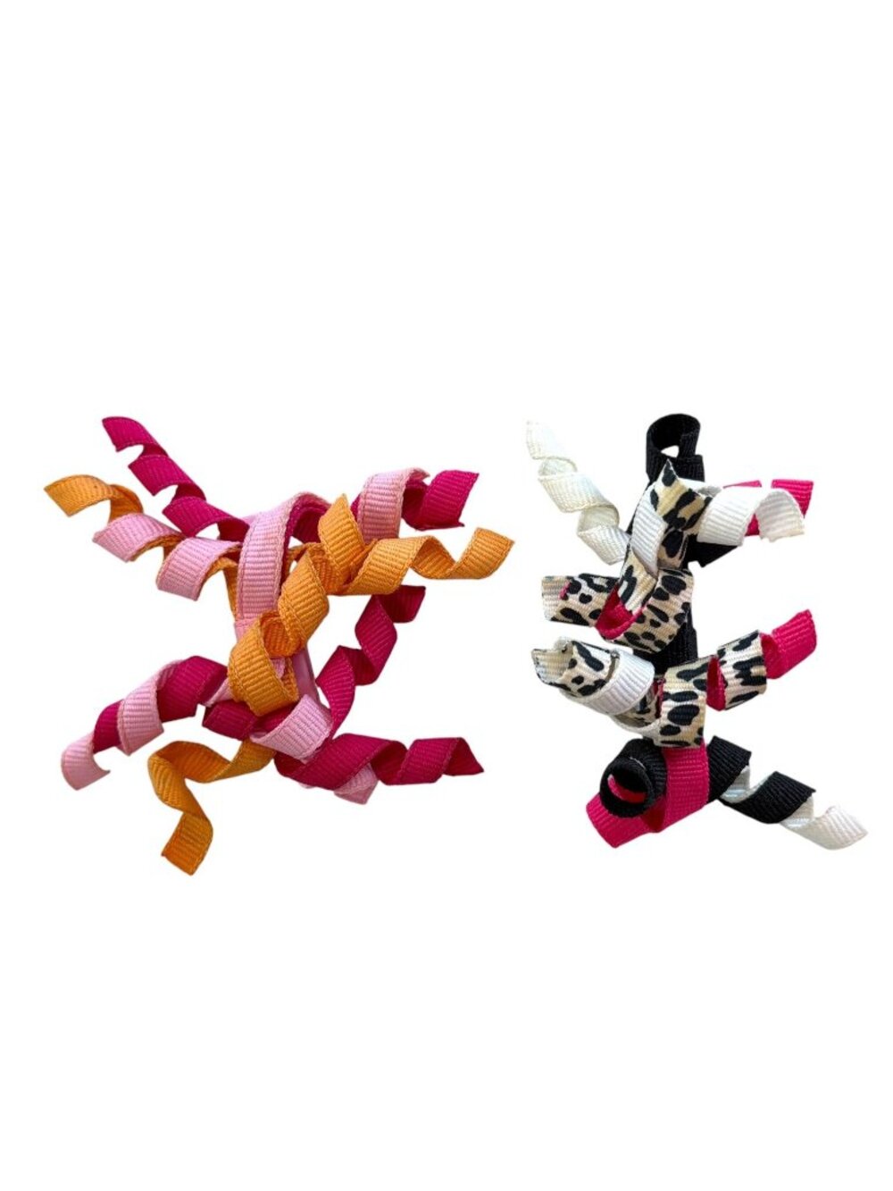 Gymboree Pink and Leopard print Curlies Hair Clips